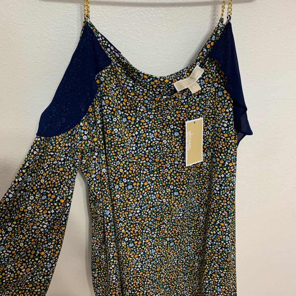 Michael Kors cold shoulder floral top